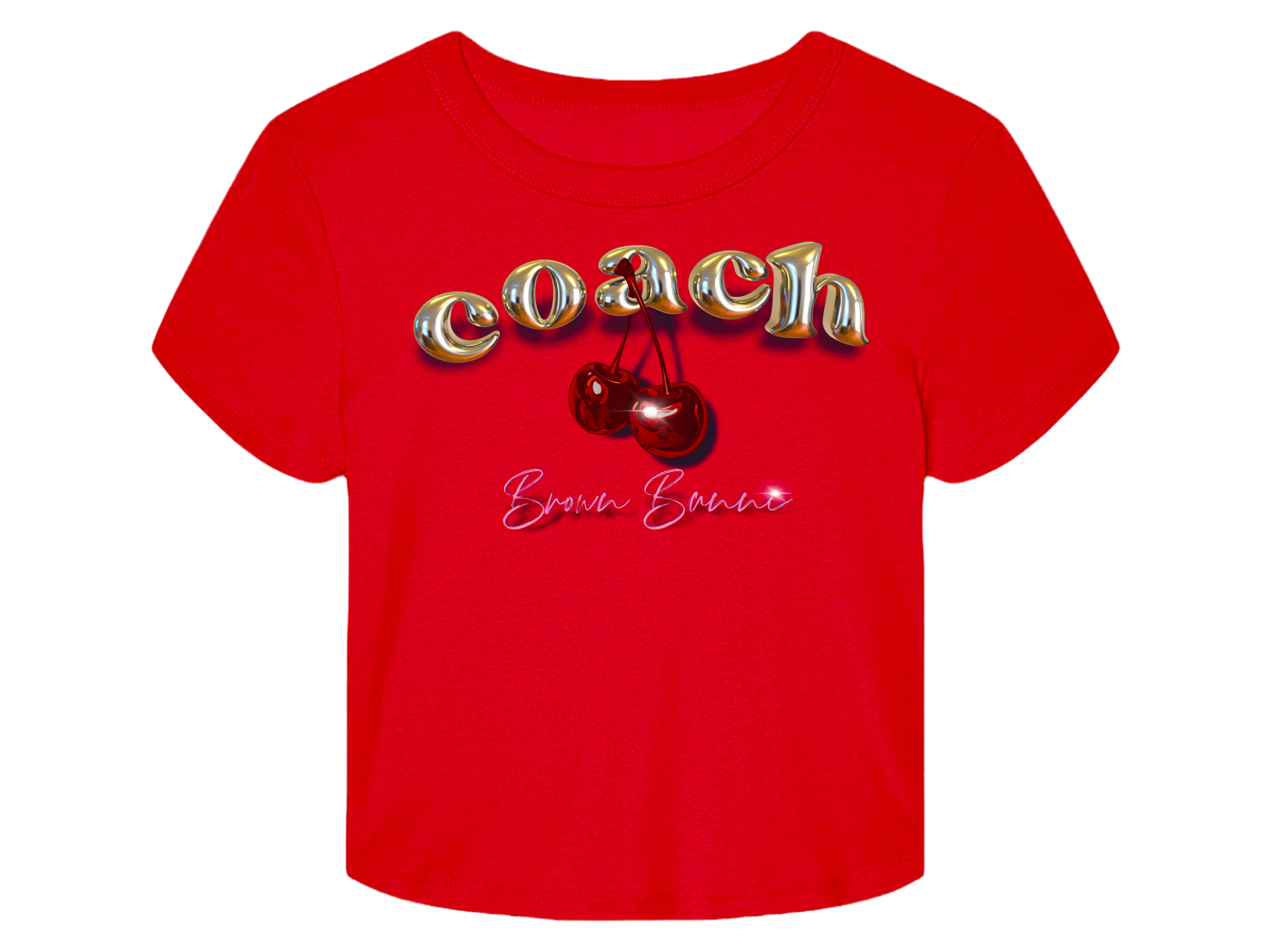 Limited Edition Red 'Coach' Crop Tee