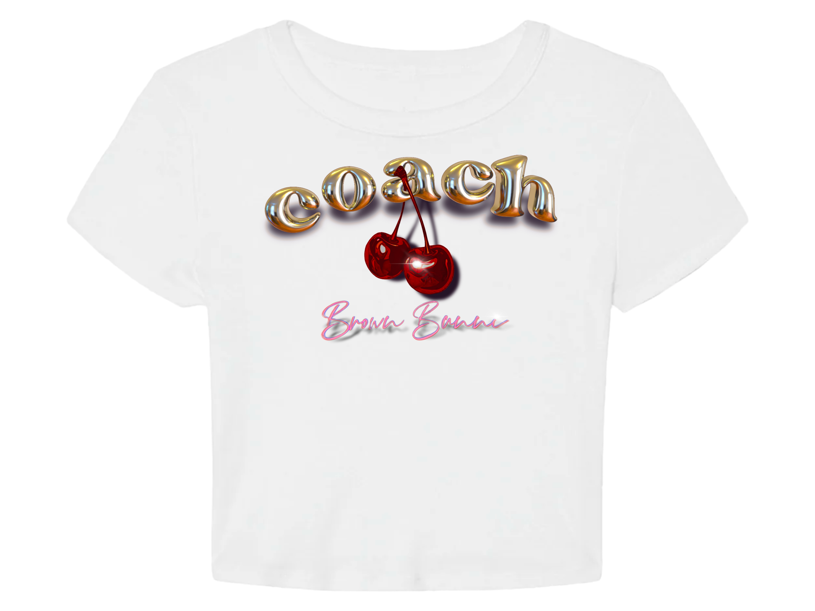Limited Edition White 'Coach' Crop Tee